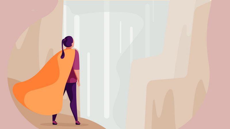 دختری که آن‌قدر اعتماد به نفس دارد که یک شنل مانند سوپرمن به تن دارد