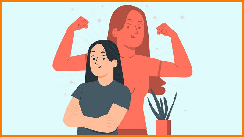 دختری که سعی دارد اعتماد به نفس خود را در قالب زور بازو نشان بدهد