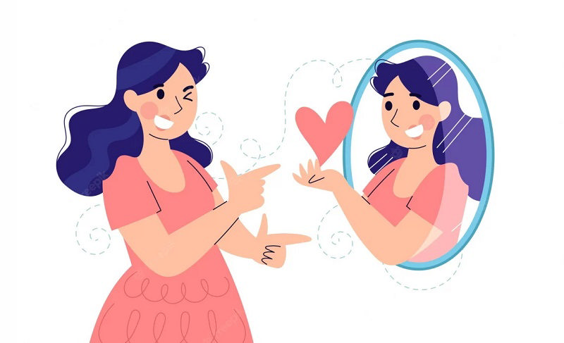 دختری که انعکاس تصویرش در آینه قلبی به او می‌دهد