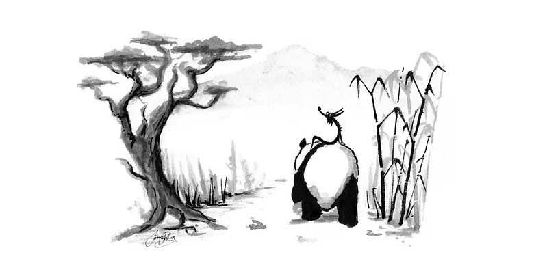 نقاشی از کتاب پاندای بزرگ و اژدهای کوچک