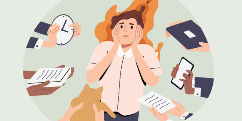 پسری که نگران کارهایش است و ظاهراً کلافه شده است