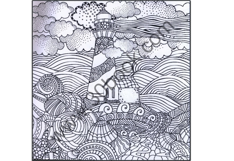 رنگ آمیزی بزرگسالان اقیانوس آبی