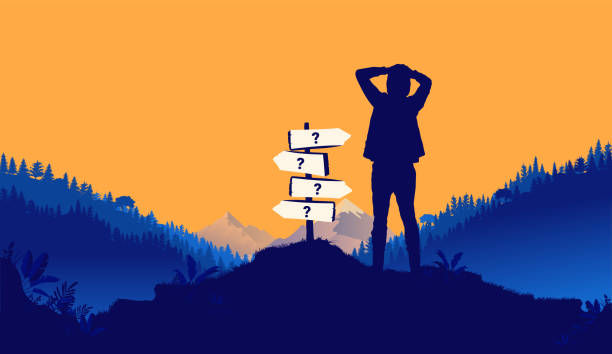 کارتونی از شخصی که بر سر دوراهی مانده است