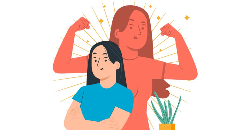 زنی قوی و بازتابش